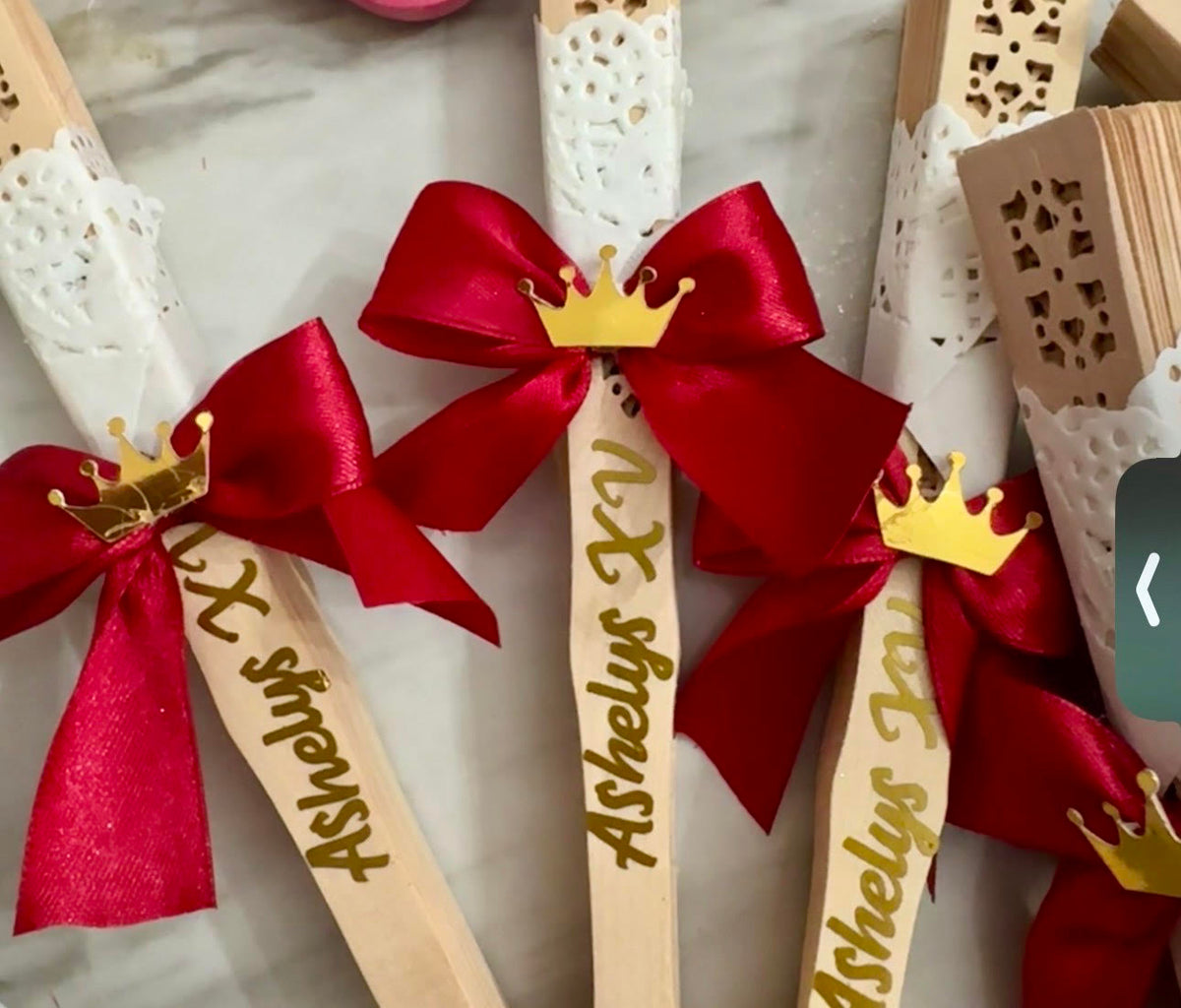 Personalized Wooden Hand Fans – Set of 12