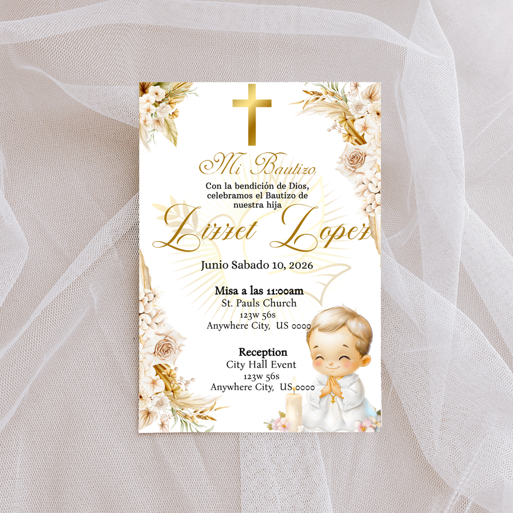 Gold Cardstock Invites