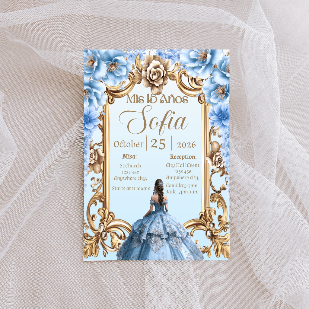 Light Blue Quince Digital Invites