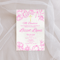 Pink Bautizo Cardstock Invite