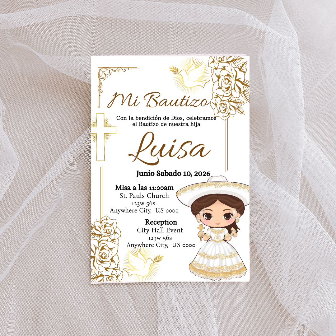 Girl Charro Cardstock Invites