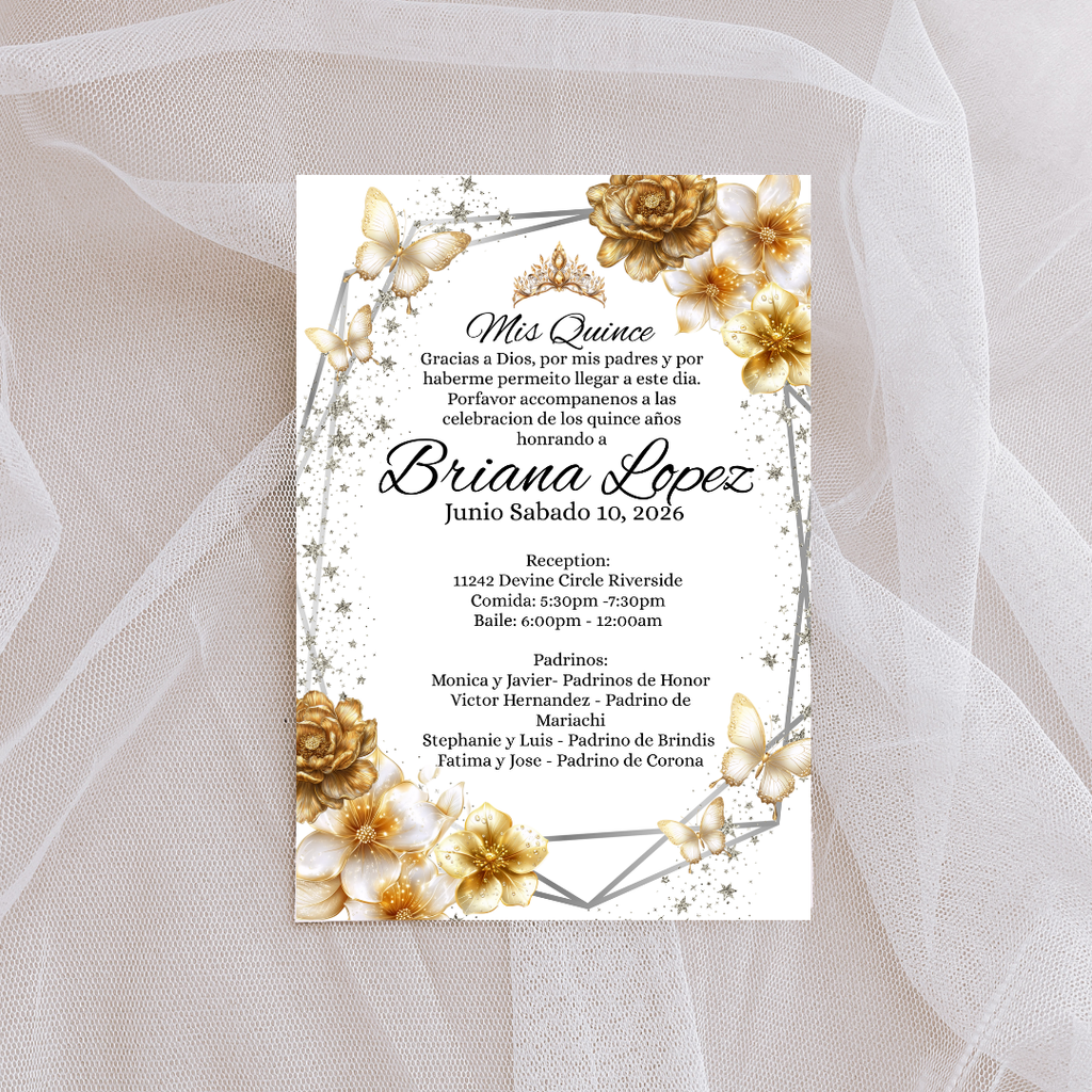 Gold Quince Cardstock Invites