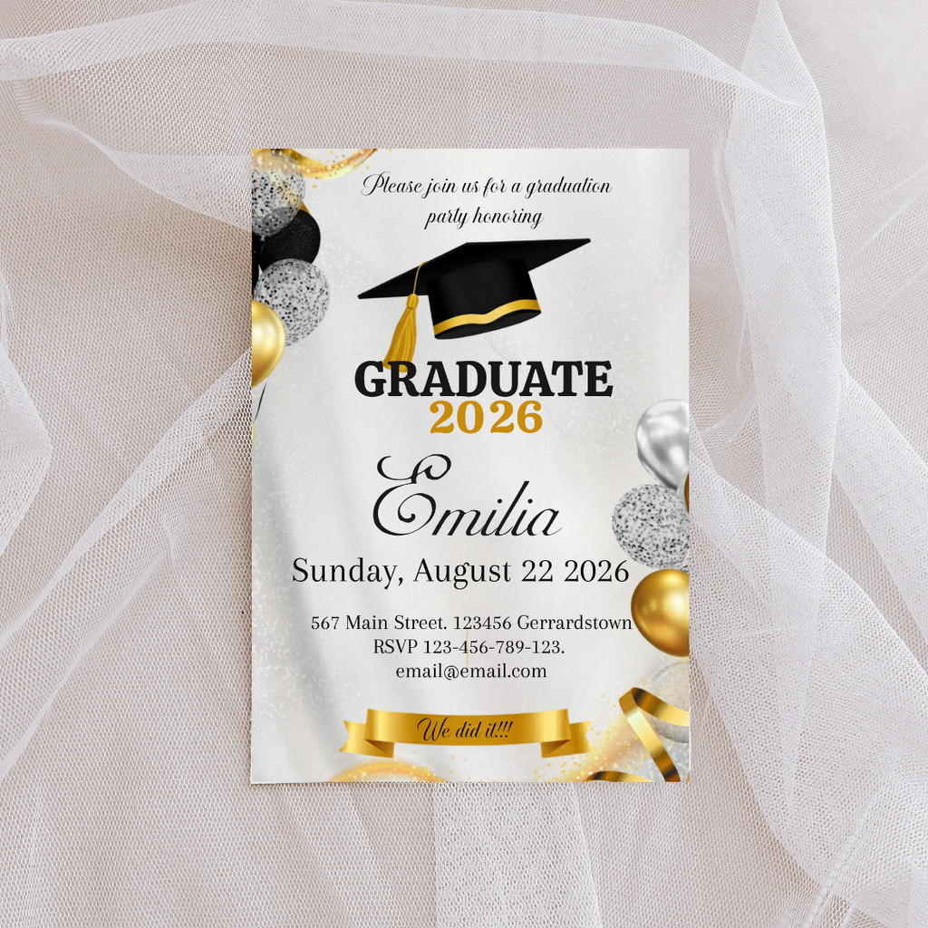 Gold Grad Digital Invite