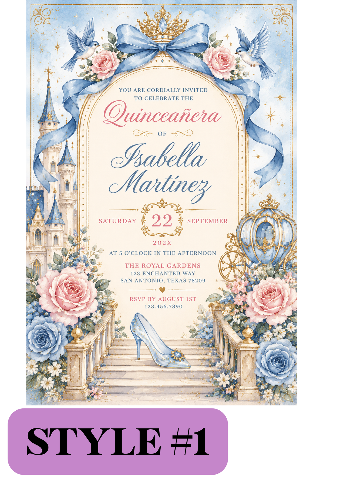Cinderella Laser-Cut Invitations