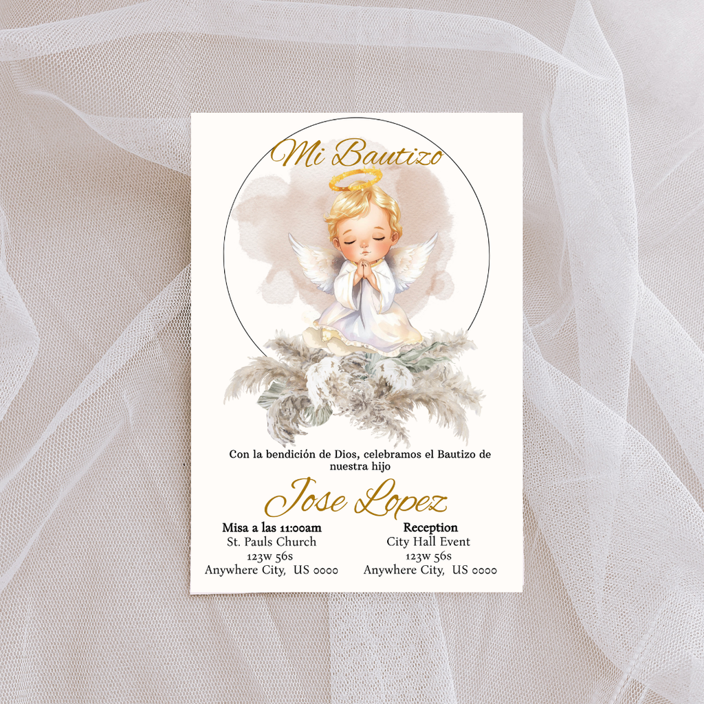 Bautizo Cardstock Invites