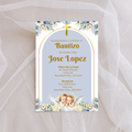 Blue Bautizo Cardstock Invites
