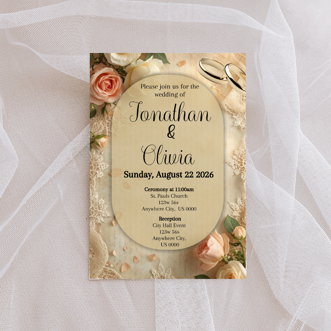 Brown Wedding Digital Invite