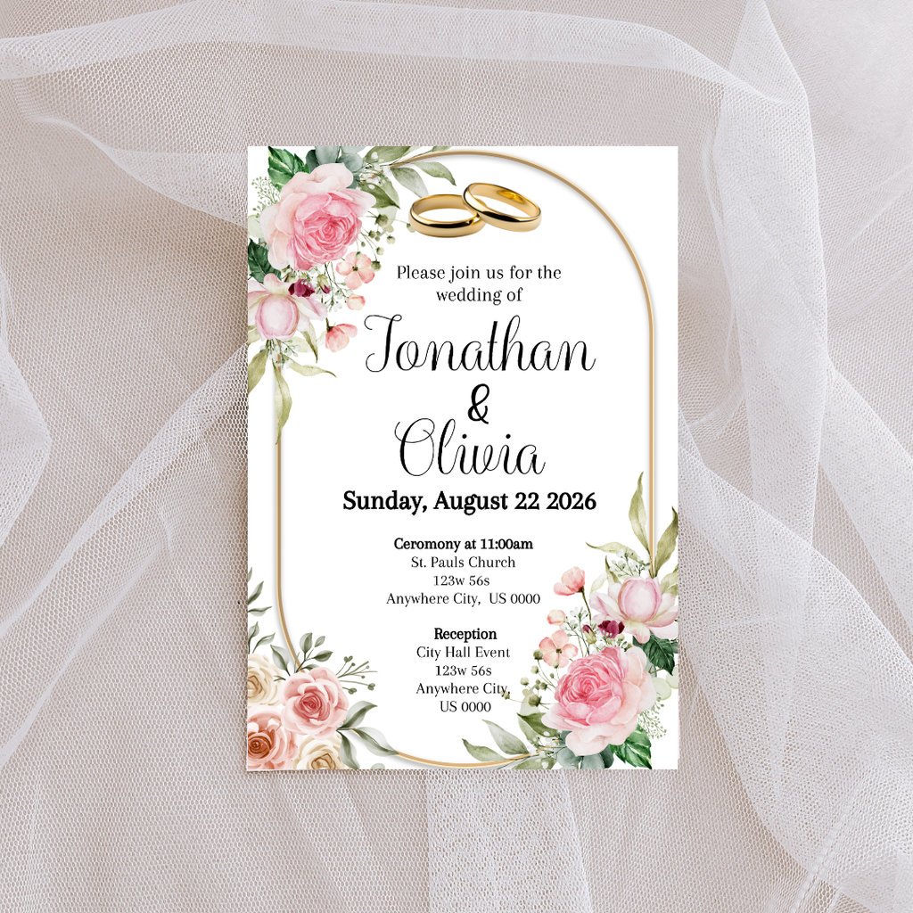 Floral Cardstock Invites