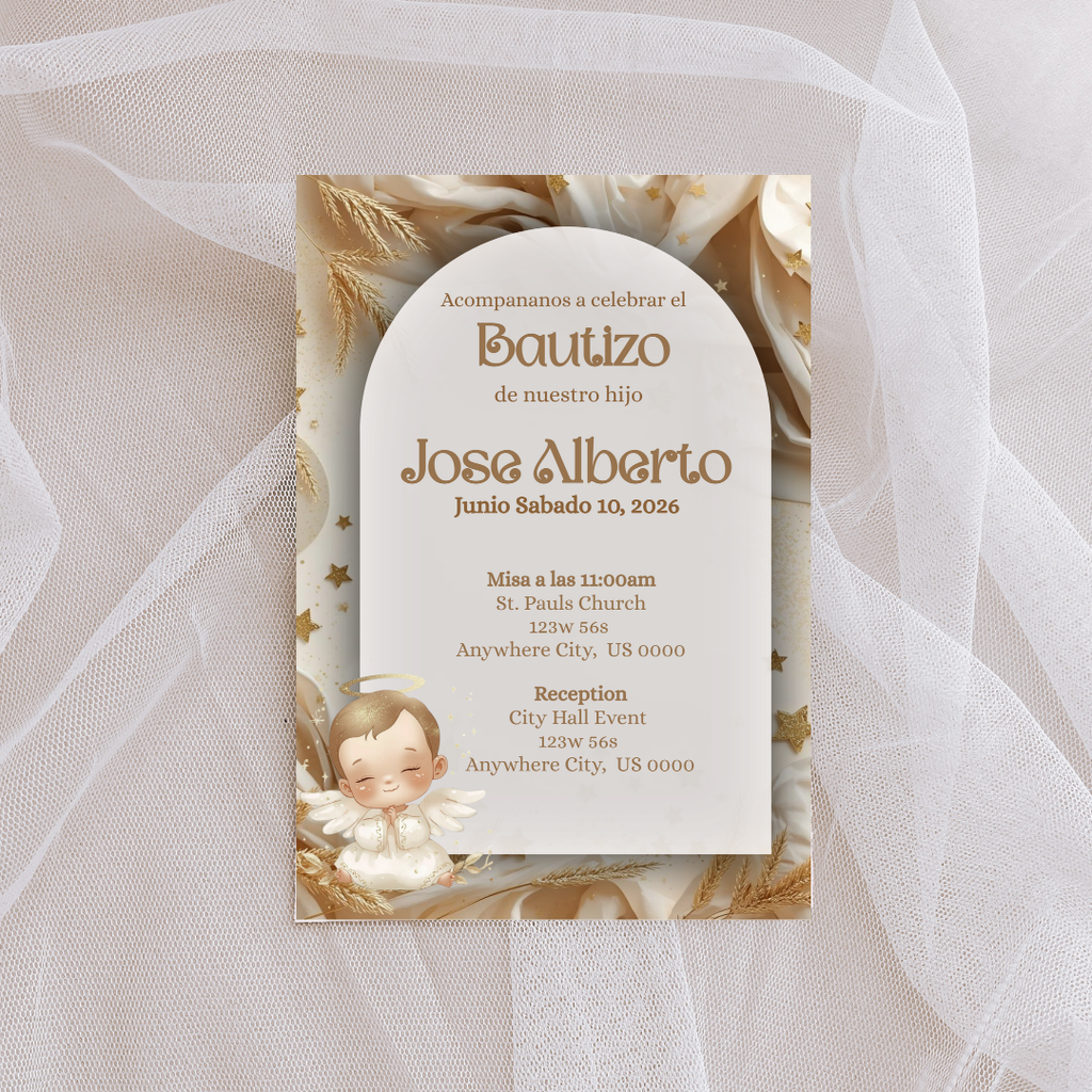 Boho Bautizo Digital Invite