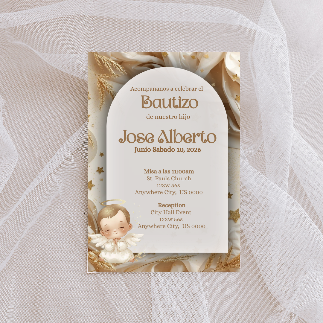 Boho Bautizo Digital Invite