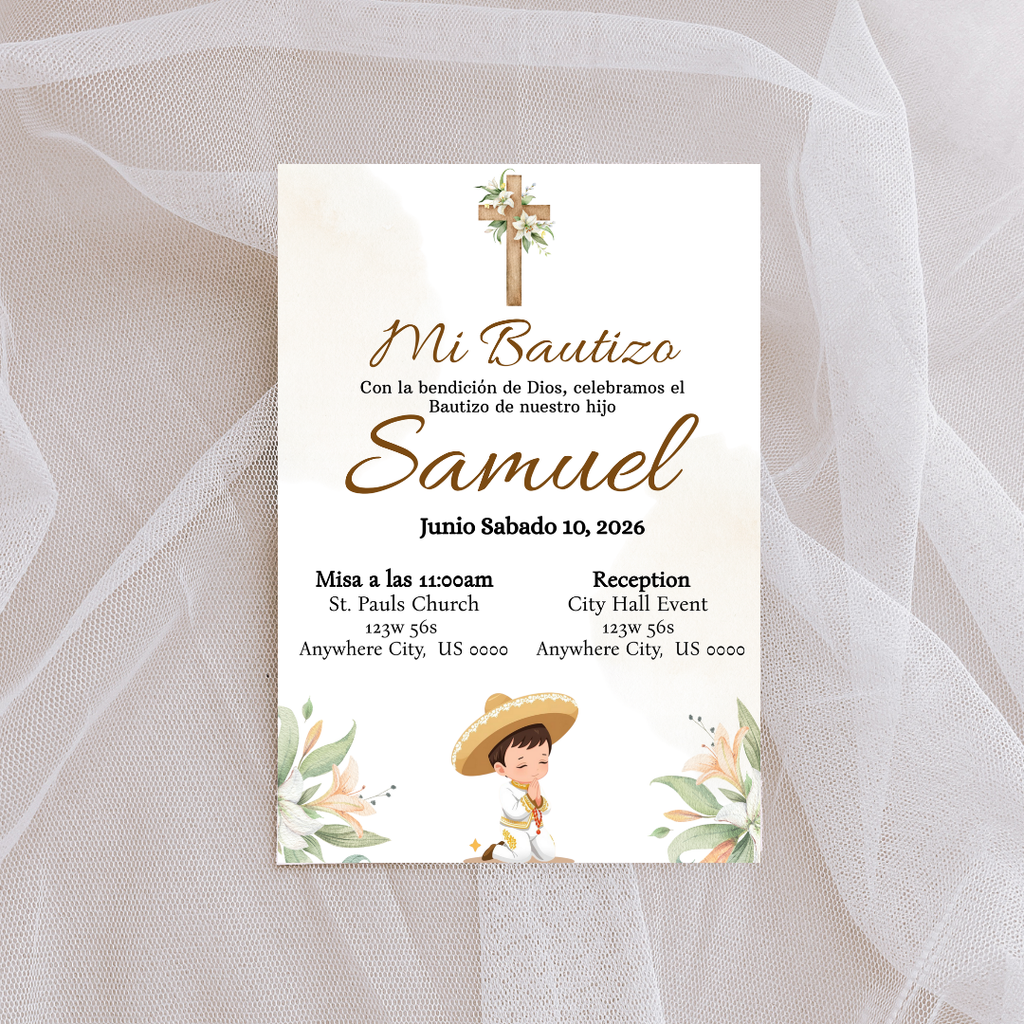 Boy Charro Cardstock Invites