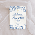Blue Bautizo Cardstock Invites