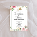 Floral Wedding Cardstock Invites