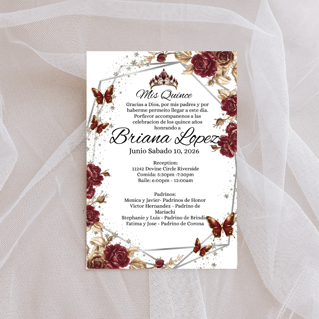 Red Quince Cardstock Invites