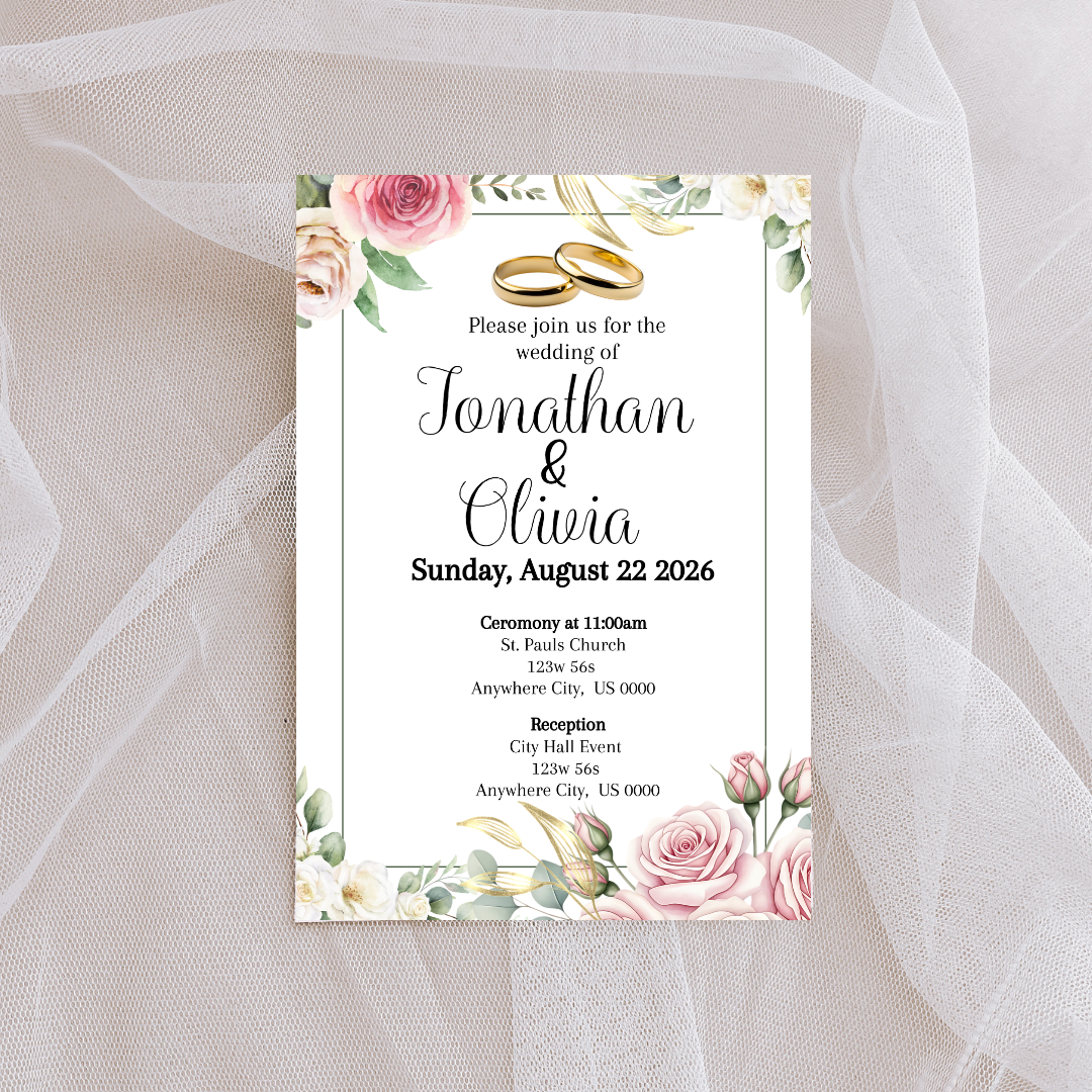 Floral Wedding Digital Invites