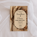 Editable Boho Wedding Invitation | Pampas Grass Rustic Neutral Wedding Invite