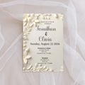Editable Ivory Floral Wedding Invitation | Elegant Cream Wedding Invite