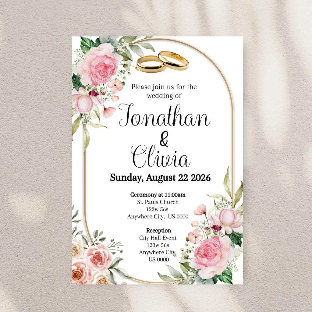Floral Wedding Digital Invite