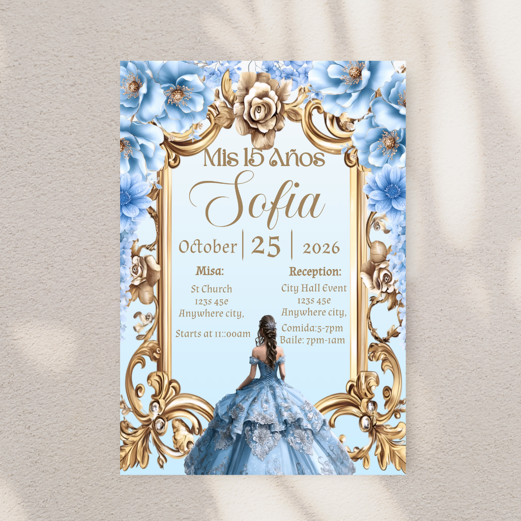 Light Blue Quince Digital Invites