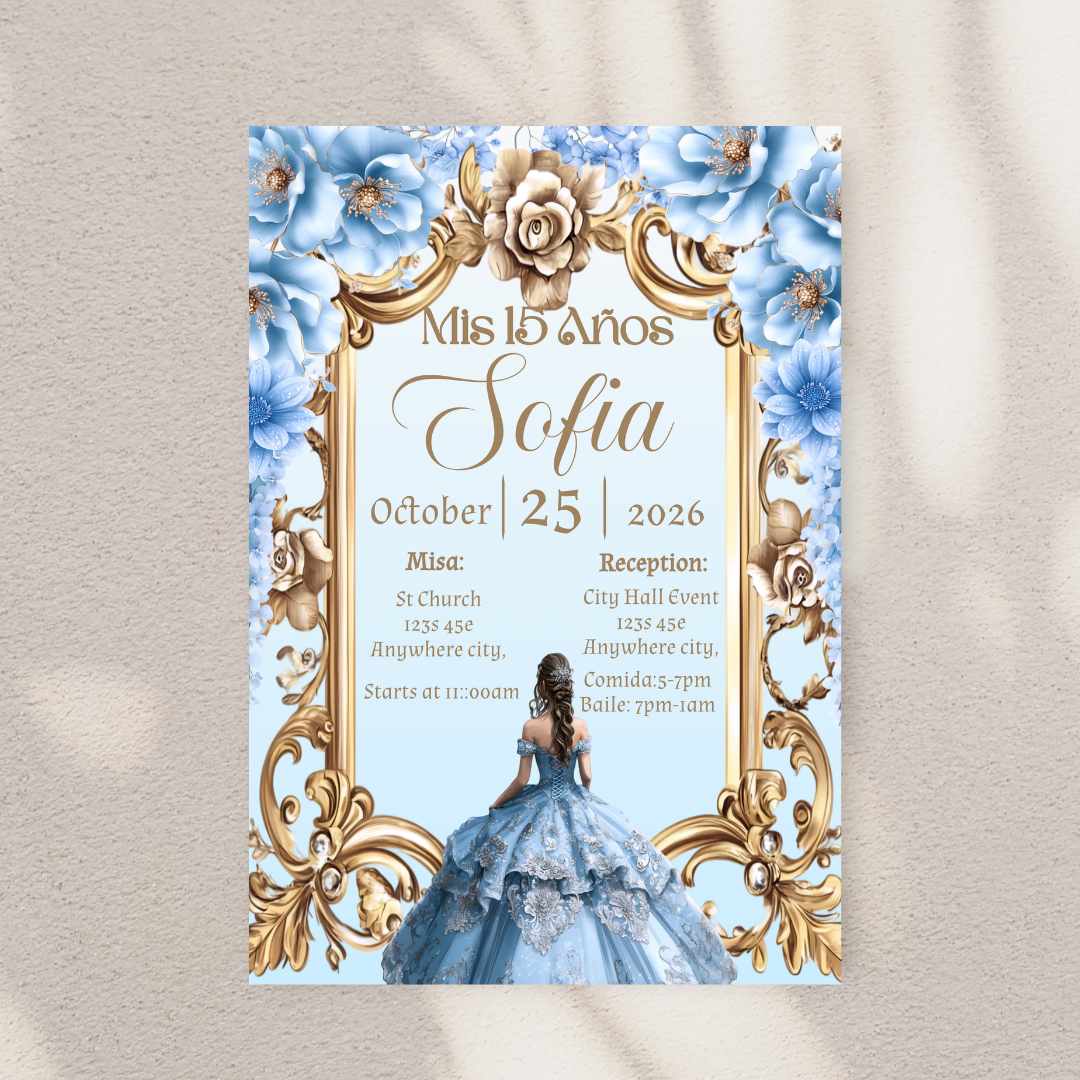 Light Blue Quince Digital Invites