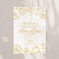 Gold Bautizo Cardstock Invite