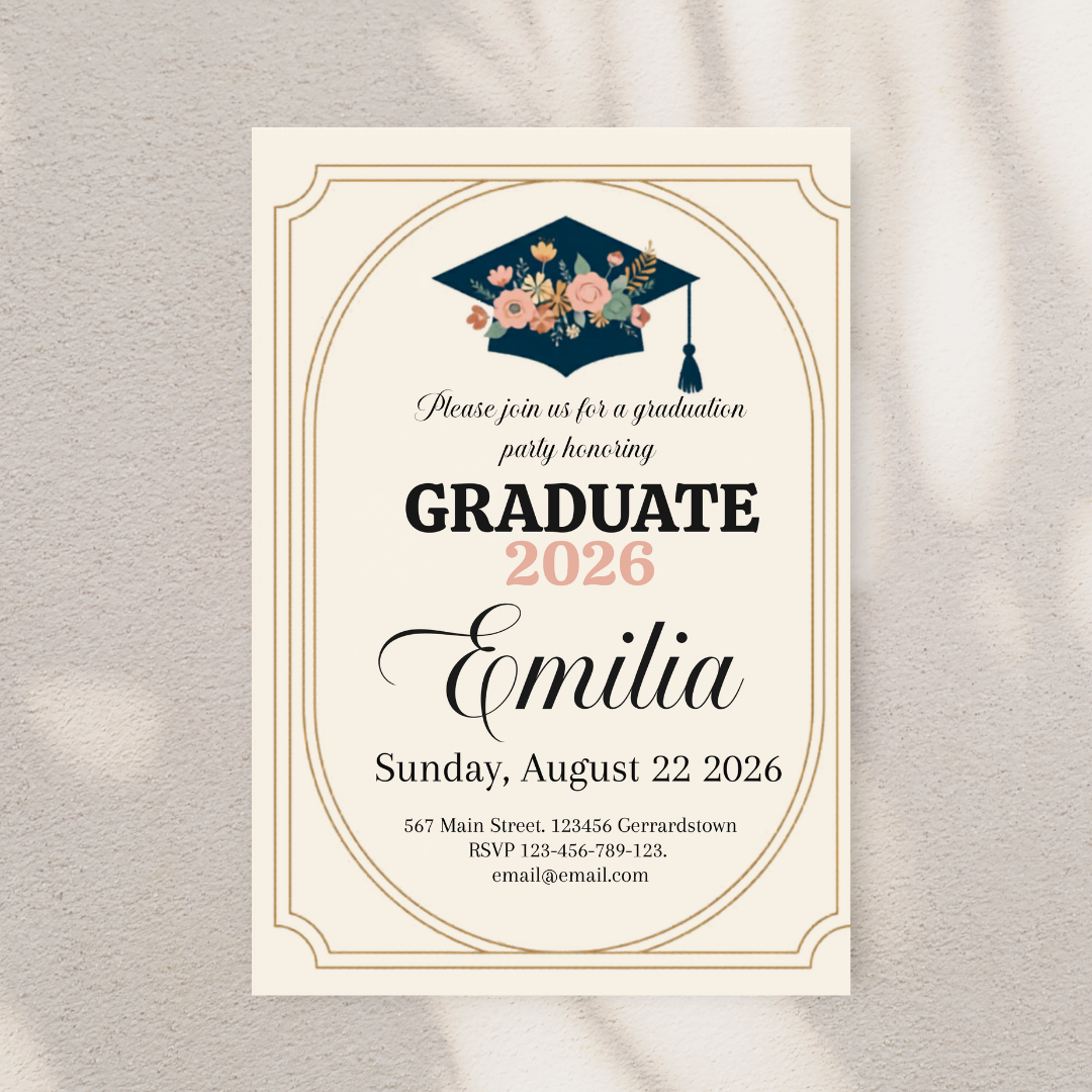 Girl Graduate Invite Digital