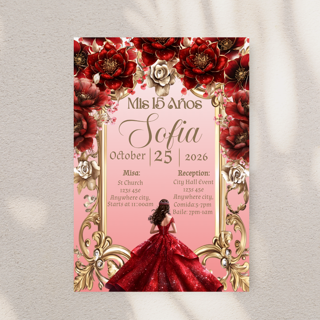 Red Quince Digital Invite