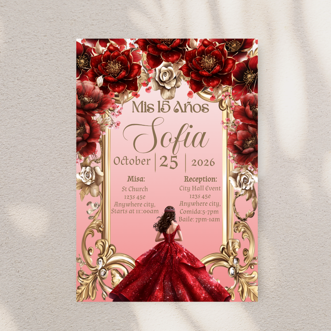 Red Quince Digital Invite