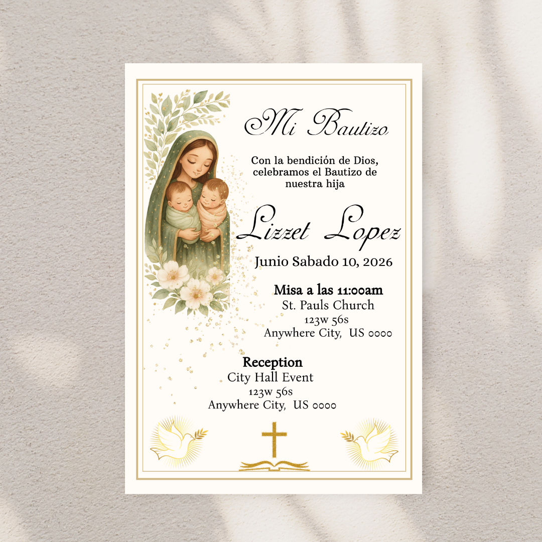 Virgen Bautizo Digital Invite