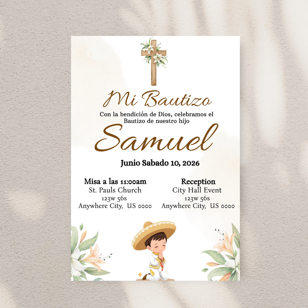 Boy Charro Cardstock Invites