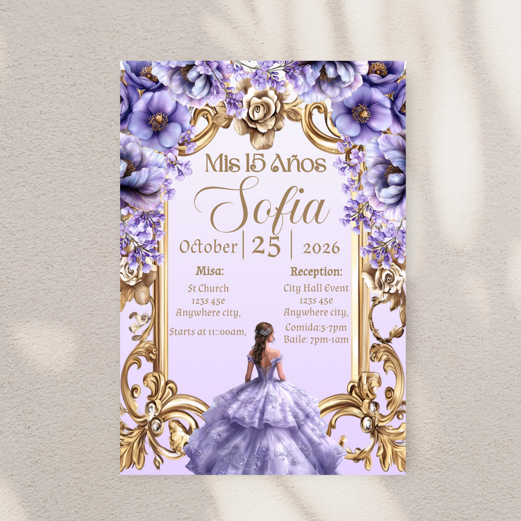 Purple Quince Cardstock Invite