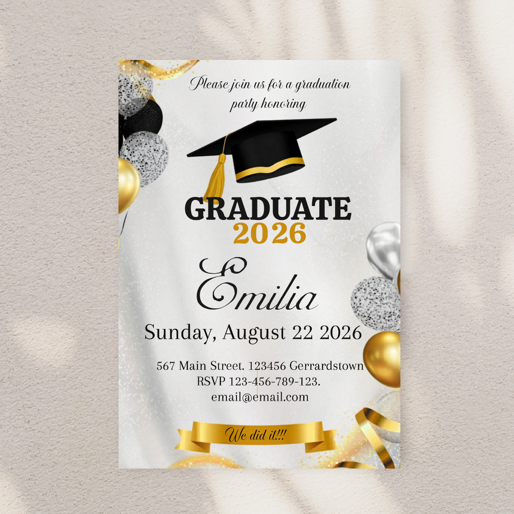 Gold Grad Digital Invite