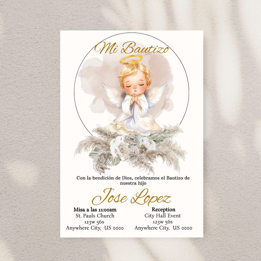 Bautizo Cardstock Invites