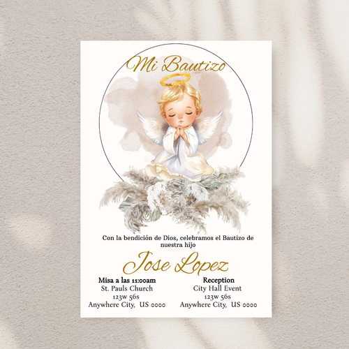 Bautizo Cardstock Invites