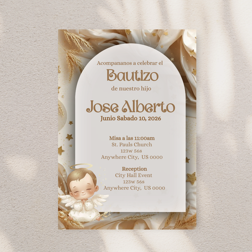 Boho Bautizo Digital Invite