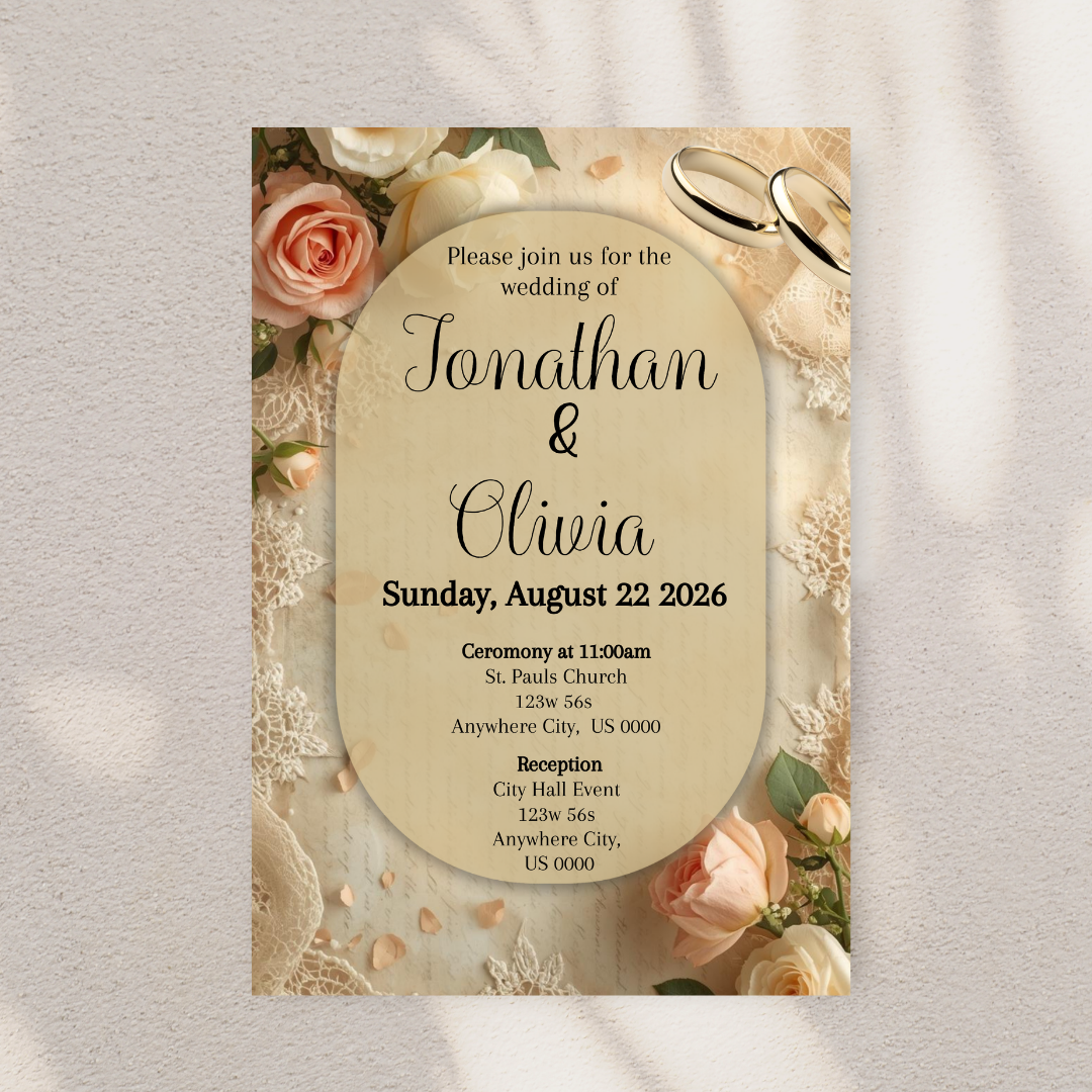 Brown Wedding Cardstock Invites