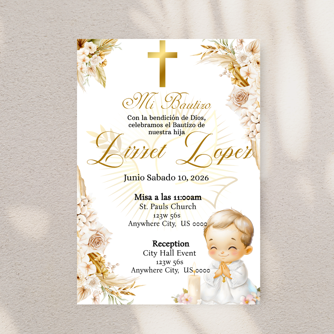 Gold Cardstock Invites