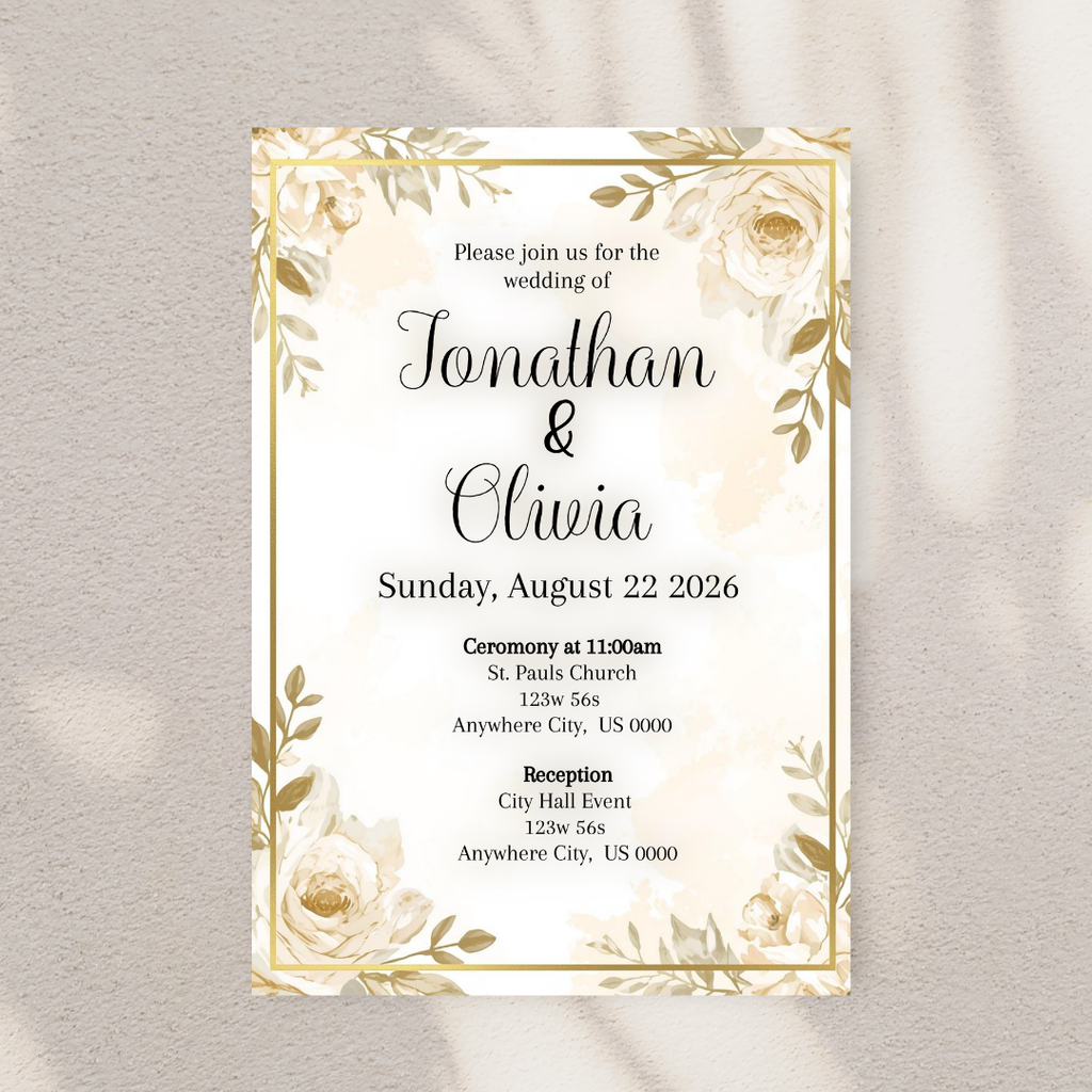 Gold Wedding Digital Invites