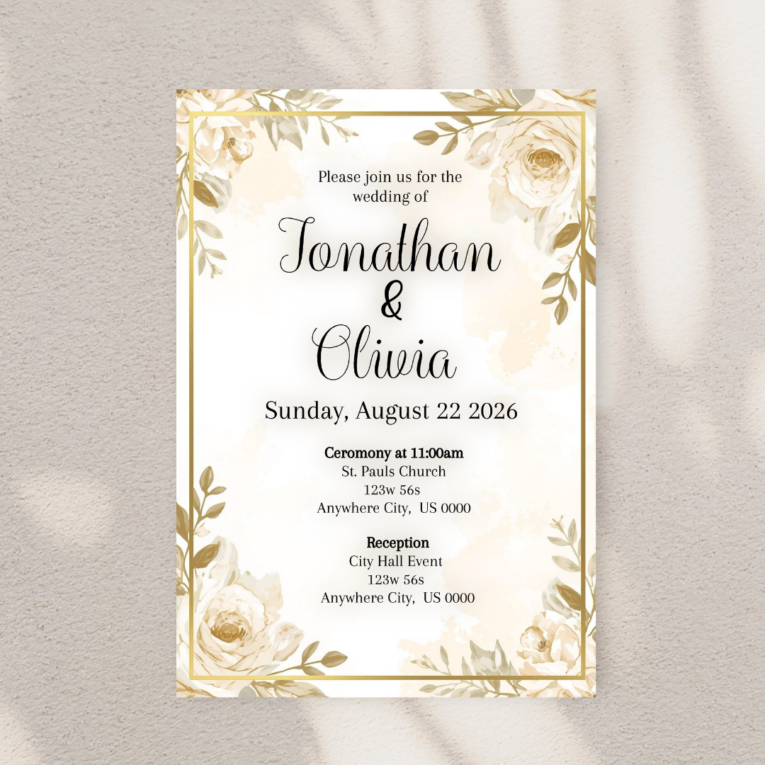 Gold Wedding Digital Invites