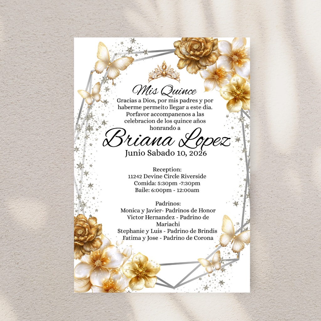 Gold Quince Cardstock Invites