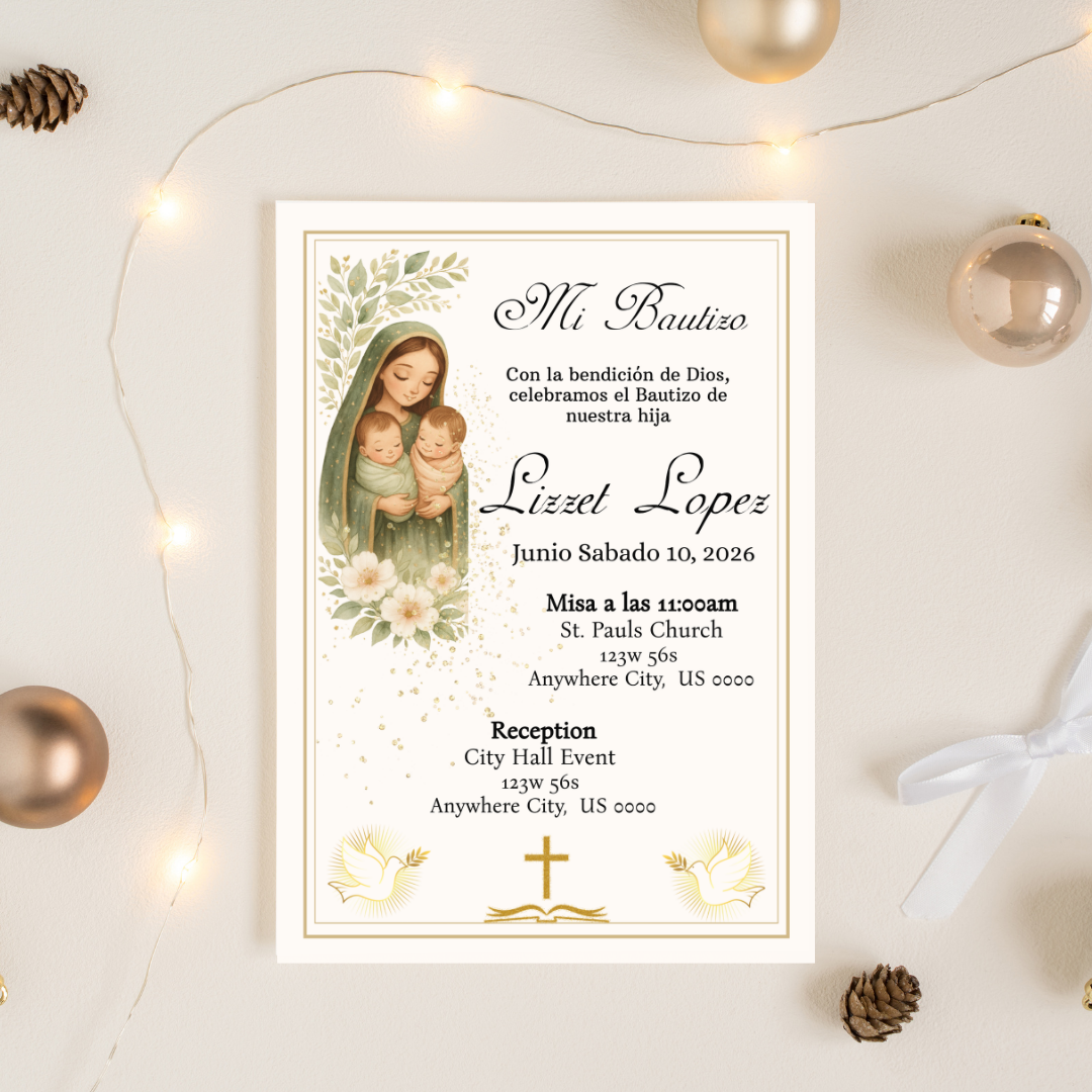 Virgen Bautizo Digital Invite