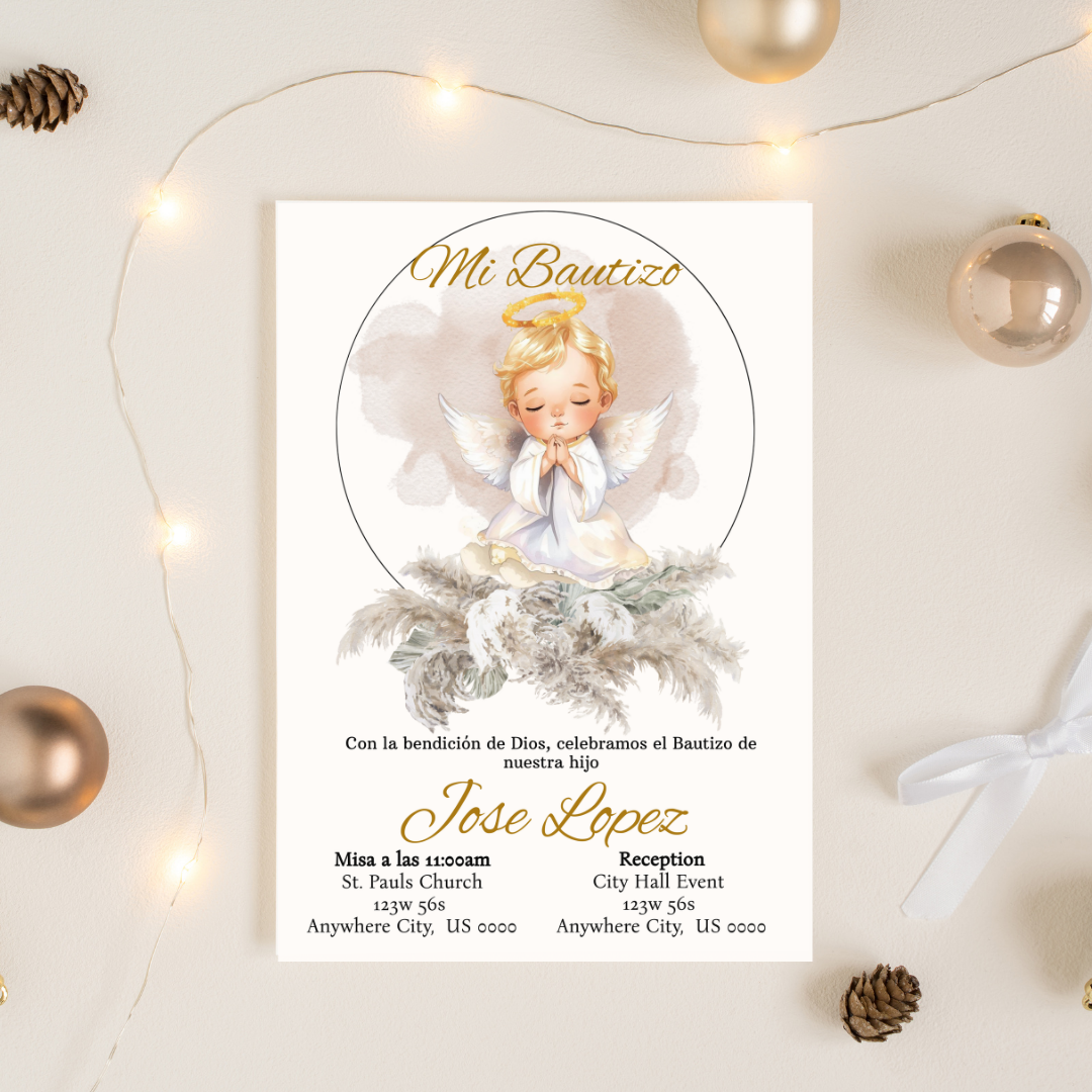 Bautizo Cardstock Invites