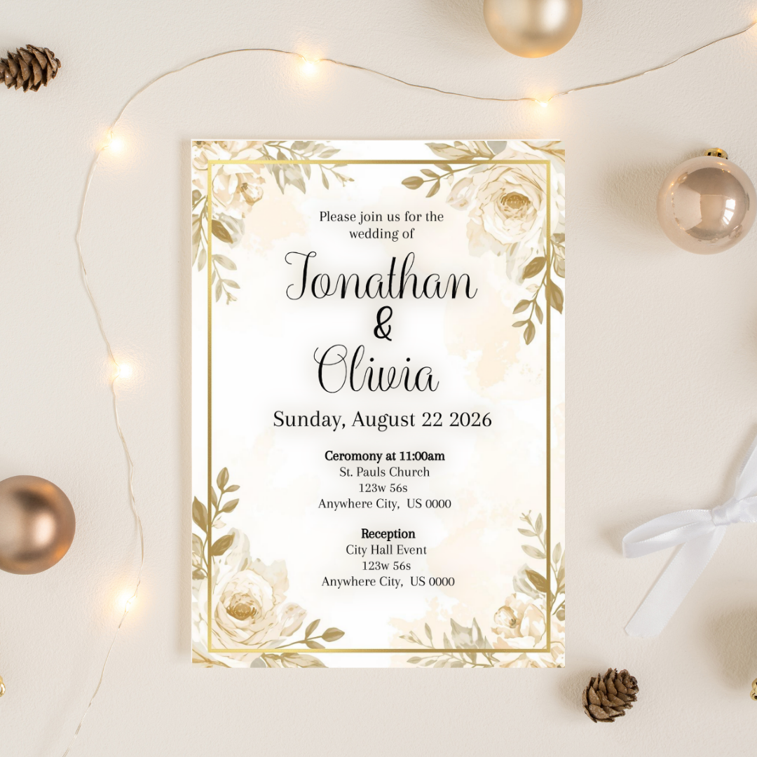 Gold Wedding Digital Invites