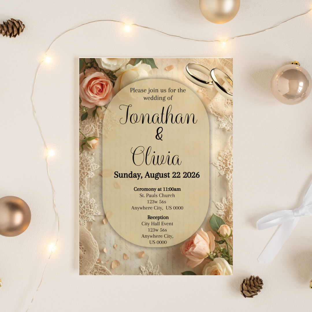 Brown Wedding Digital Invite