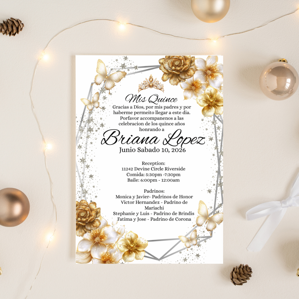 Gold Quince Cardstock Invites