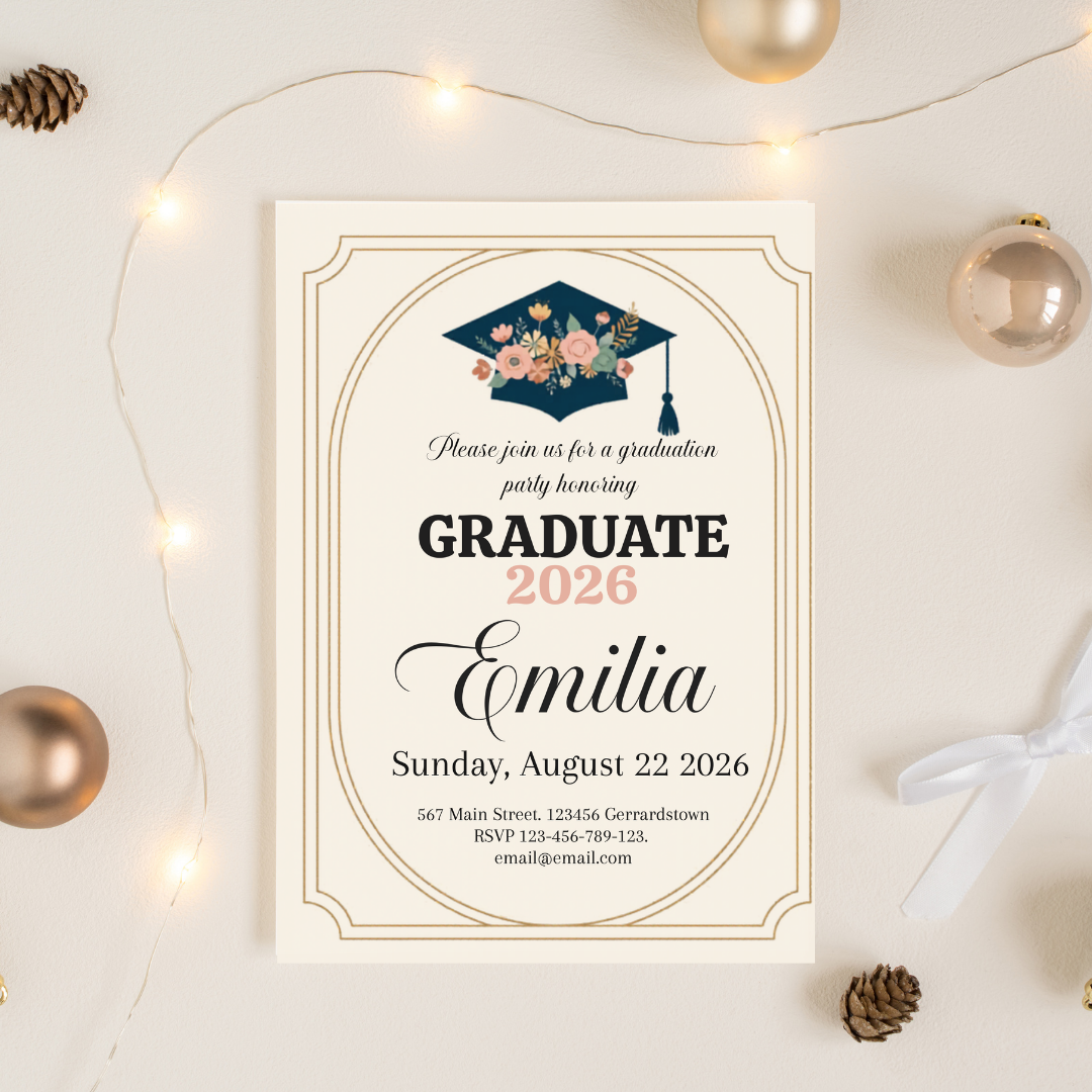 Girl Graduate Invite Digital