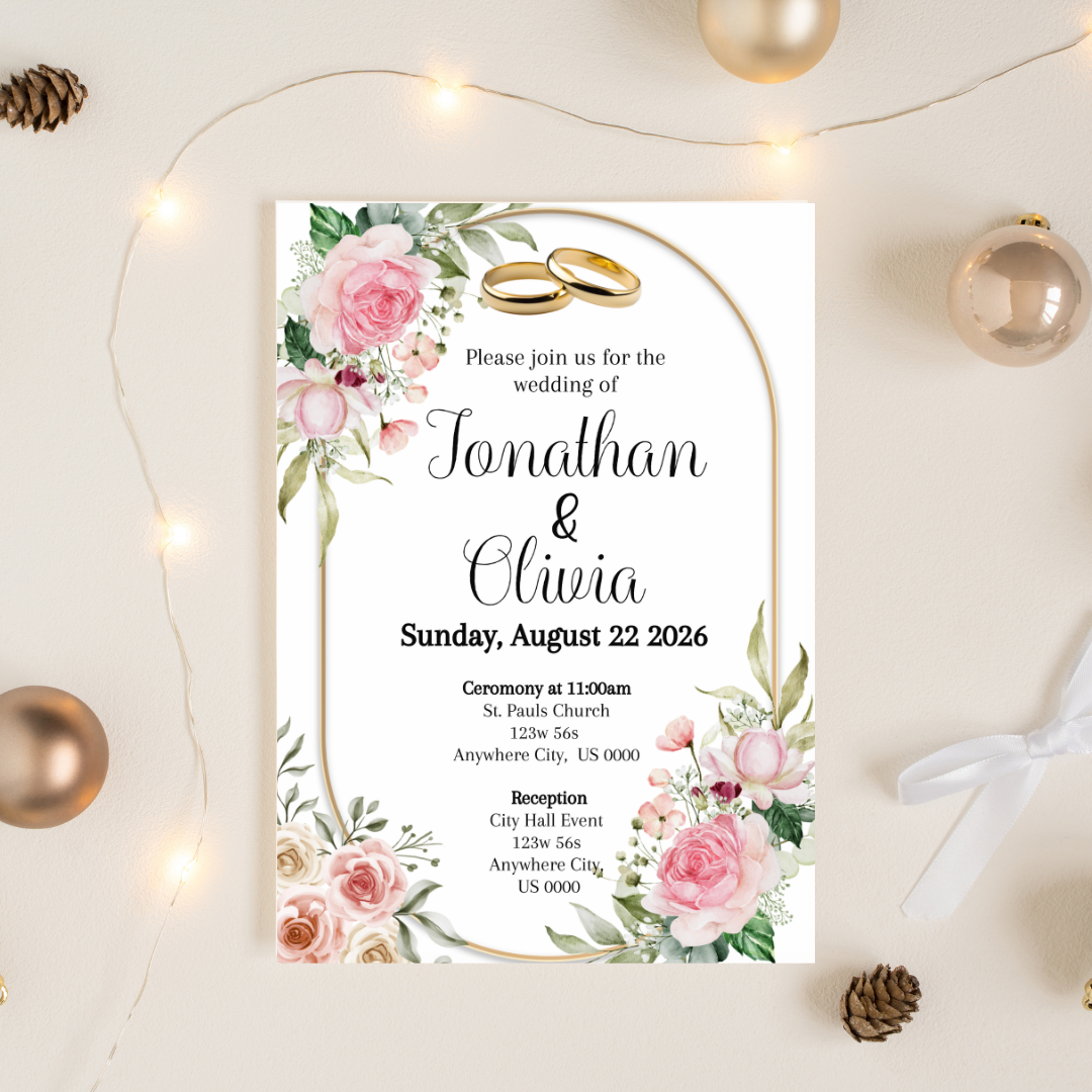 Floral Wedding Digital Invite