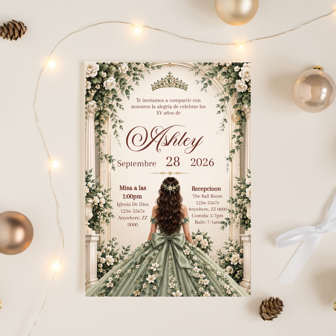 Green Quince Invite