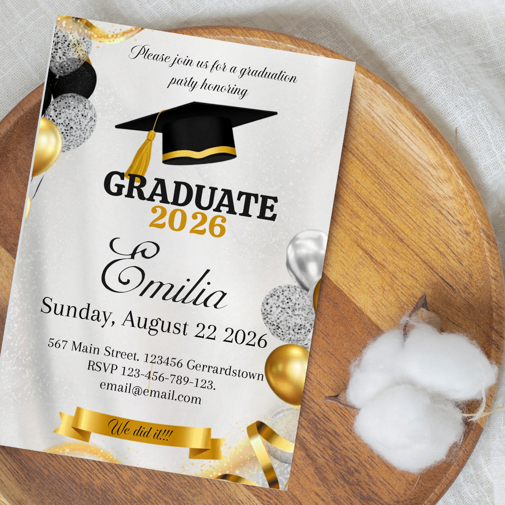 Gold Grad Digital Invite