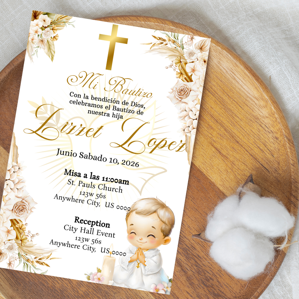 Gold Cardstock Invites